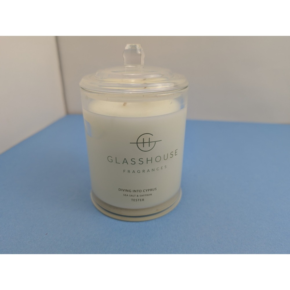 Glasshouse Fragrances Diving Into Cyprus 380g 13.4 oz Candle Sea Salt & Saffron